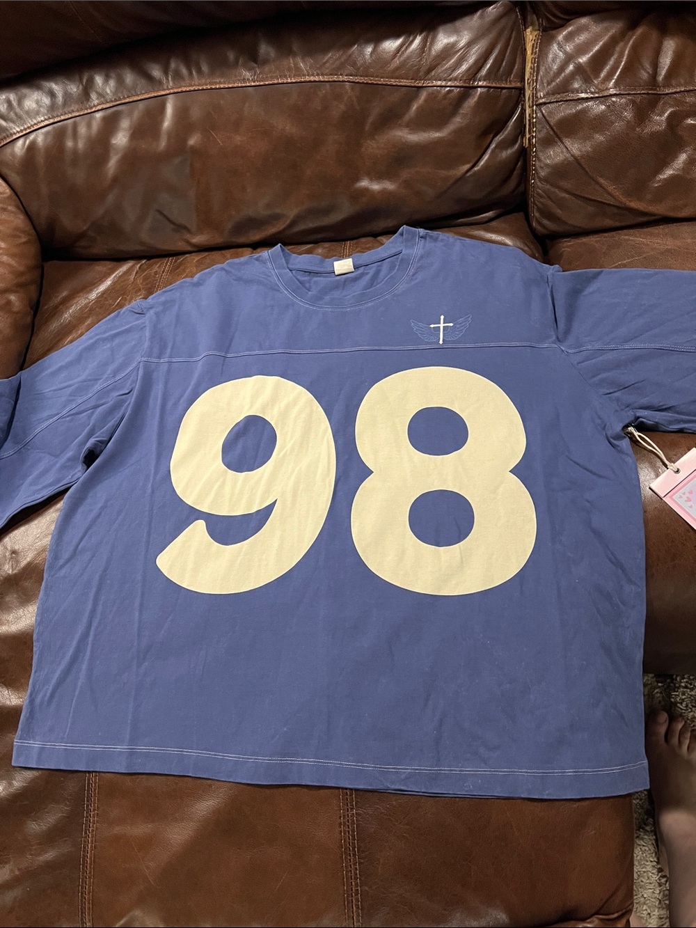 Blue Long-Sleeve '98 Graphic Tee for Men